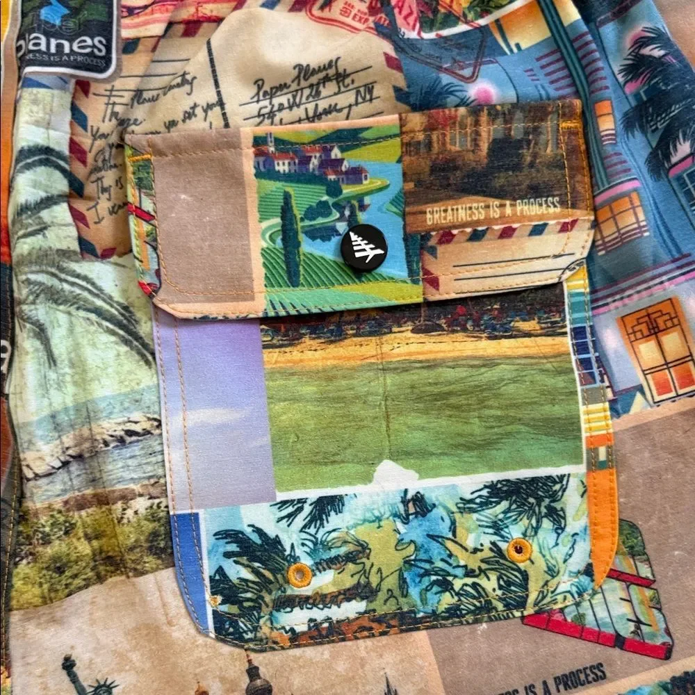 NWT Paper Planes Men’s Multicolor Swim Shorts Vacation Theme Medium